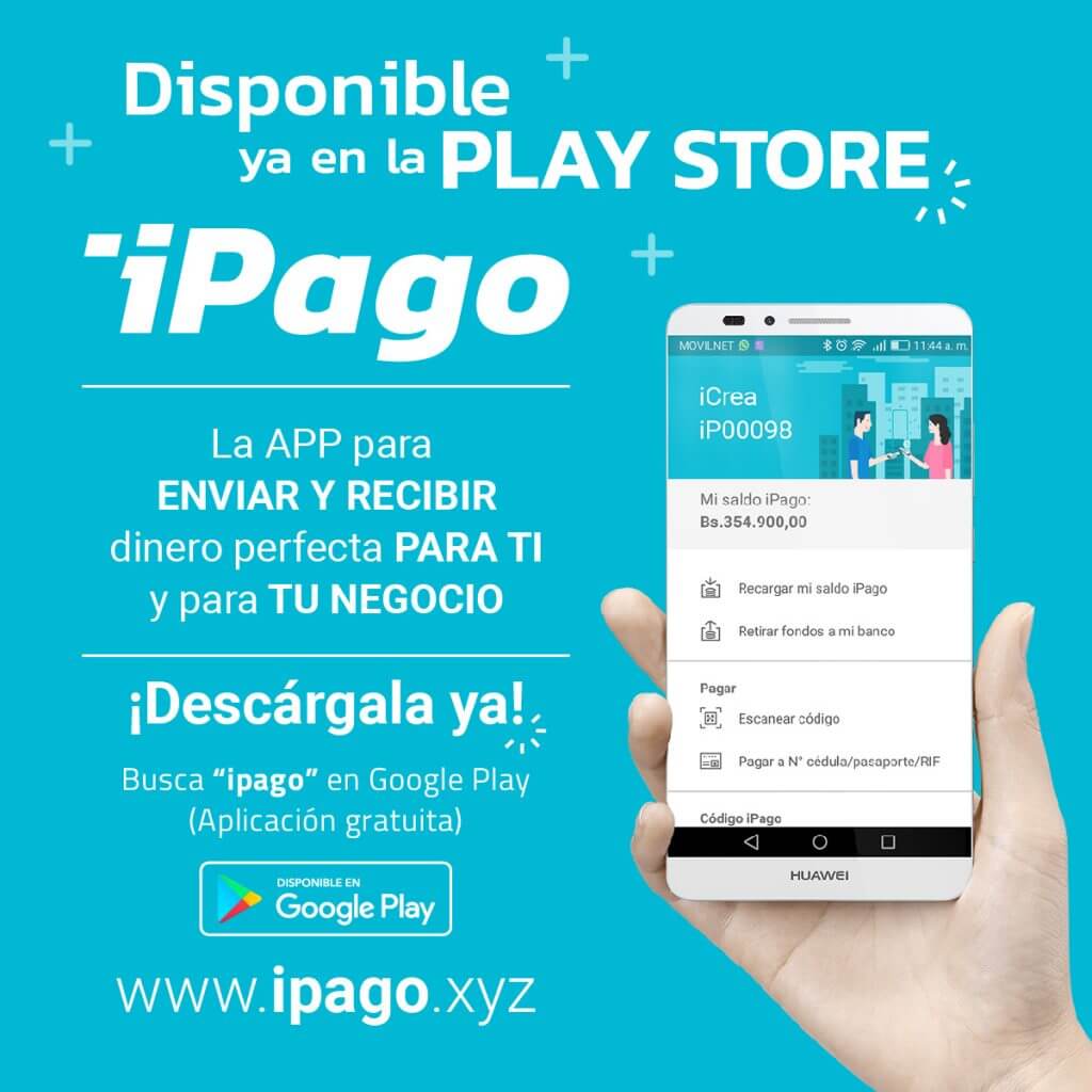 aplicacion movil ipago monedero virtual enviar y recibir dinero por internet disponible en Google Play Store